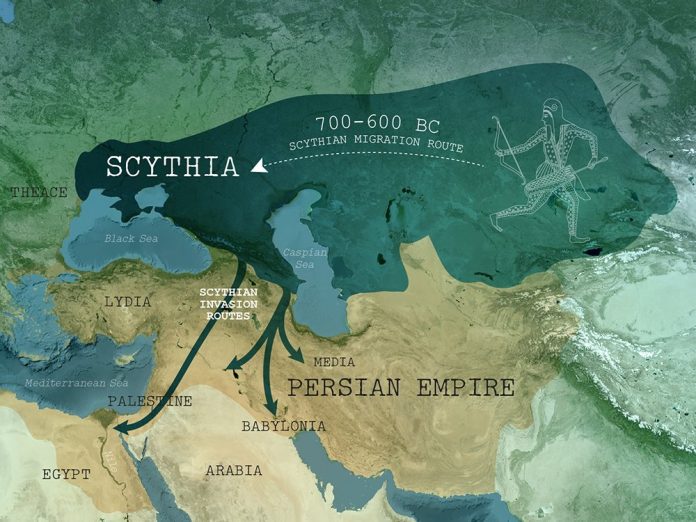 A map summarizing the movement of Scythians